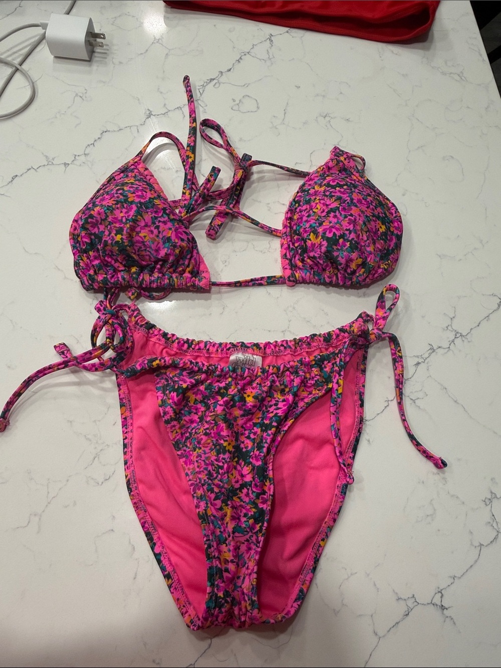 wild fable Pink Floral Tie-Side Bikini